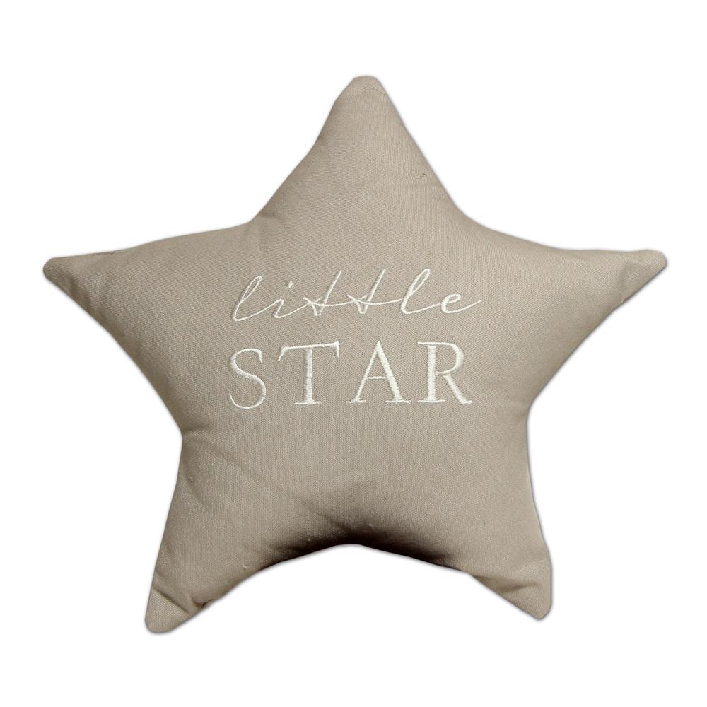 Little Star Grey Linen Cushion Soft Furnishing Widdop 