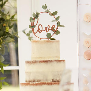 Love Rose Gold Wedding Cake Topper Party Ginger Ray 