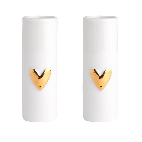 Mini Gold Heart Vases Set of 2 Homeware Rader 