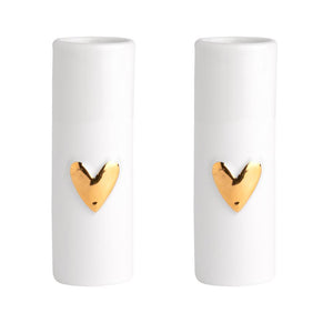 Mini Gold Heart Vases Set of 2 Homeware Rader 