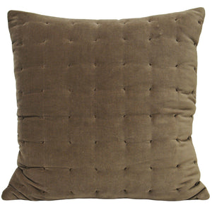 Mocha Velvet and Stitch Design Cushion Soft Furnishing Riva Home 