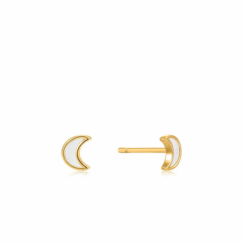 Moon Gold Stud Earrings Jewellery Ania Haie 