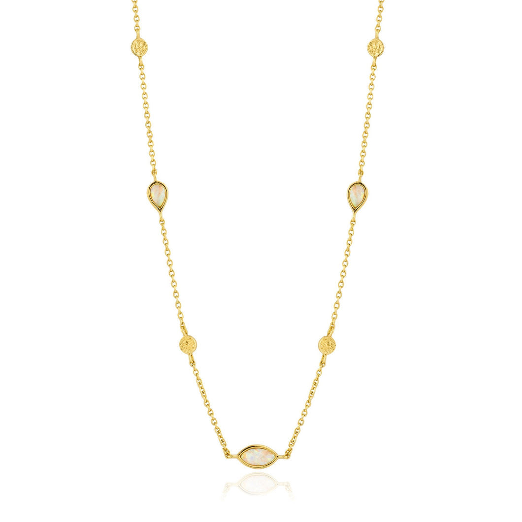 Opal Colour Gold Necklace Jewellery Ania Haie 