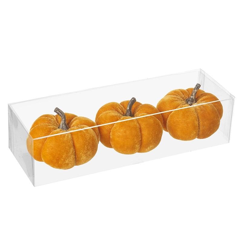 Orange Velvet Pumpkin Set of 3 Halloween Heaven Sends 