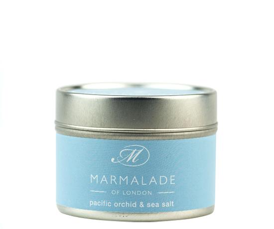 Pacific Orchid and Sea Salt Tin Candle Home Fragrance Marmalade 
