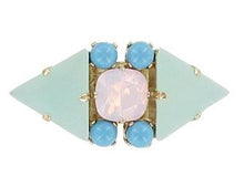 Load image into Gallery viewer, Pale Blue and Mint Adjustable Miami Ring Jewellery Philippe Ferrandis 
