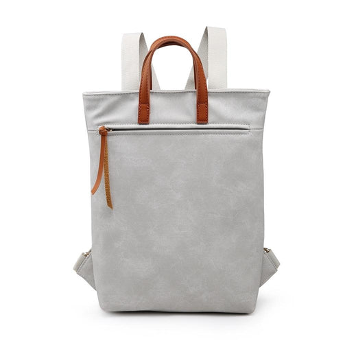 Pale Grey Canvas Style Rucksack Accessories House of Milan 