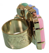 Load image into Gallery viewer, Pale Pink, Blue and Green Adjustable Ring Jewellery Philippe Ferrandis 
