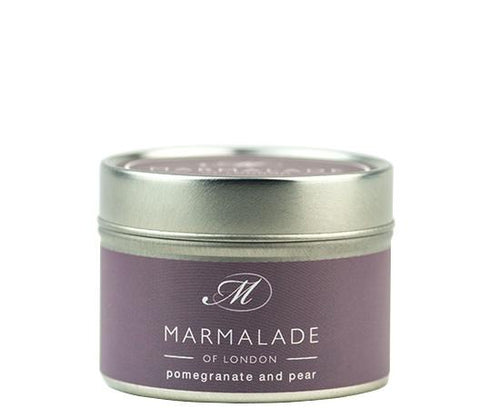 Pomegranate and Pear Tin Candle Home Fragrance Marmalade 