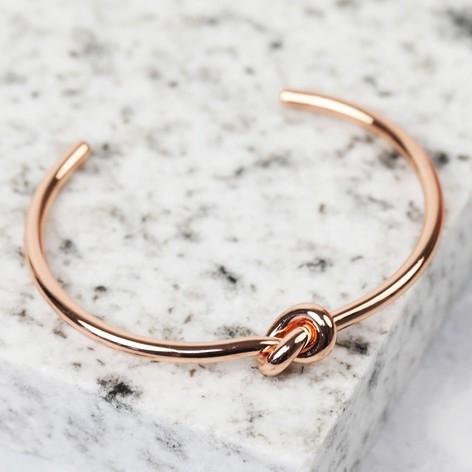 Rose Gold Knot Bangle Jewellery Lisa Angel 