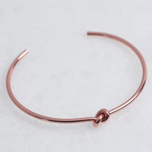 Load image into Gallery viewer, Rose Gold Knot Bangle Jewellery Lisa Angel 
