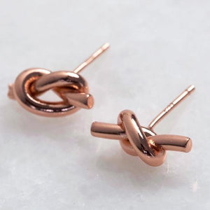 Rose Gold 'Tying the Knot' Earrings Jewellery Lisa Angel 