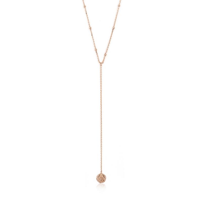 Rose Gold Y Drop Deus Necklace Jewellery Ania Haie 