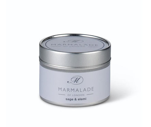 Sage and Elemi Tin Candle Home Fragrance Marmalade 