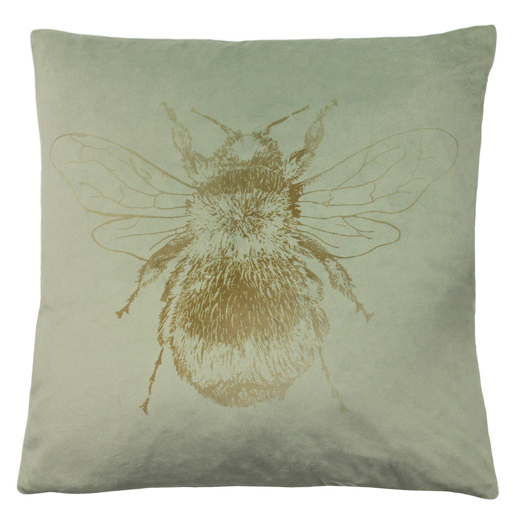 Sage Green Bee Cushion Soft Furnishing Riva Home 