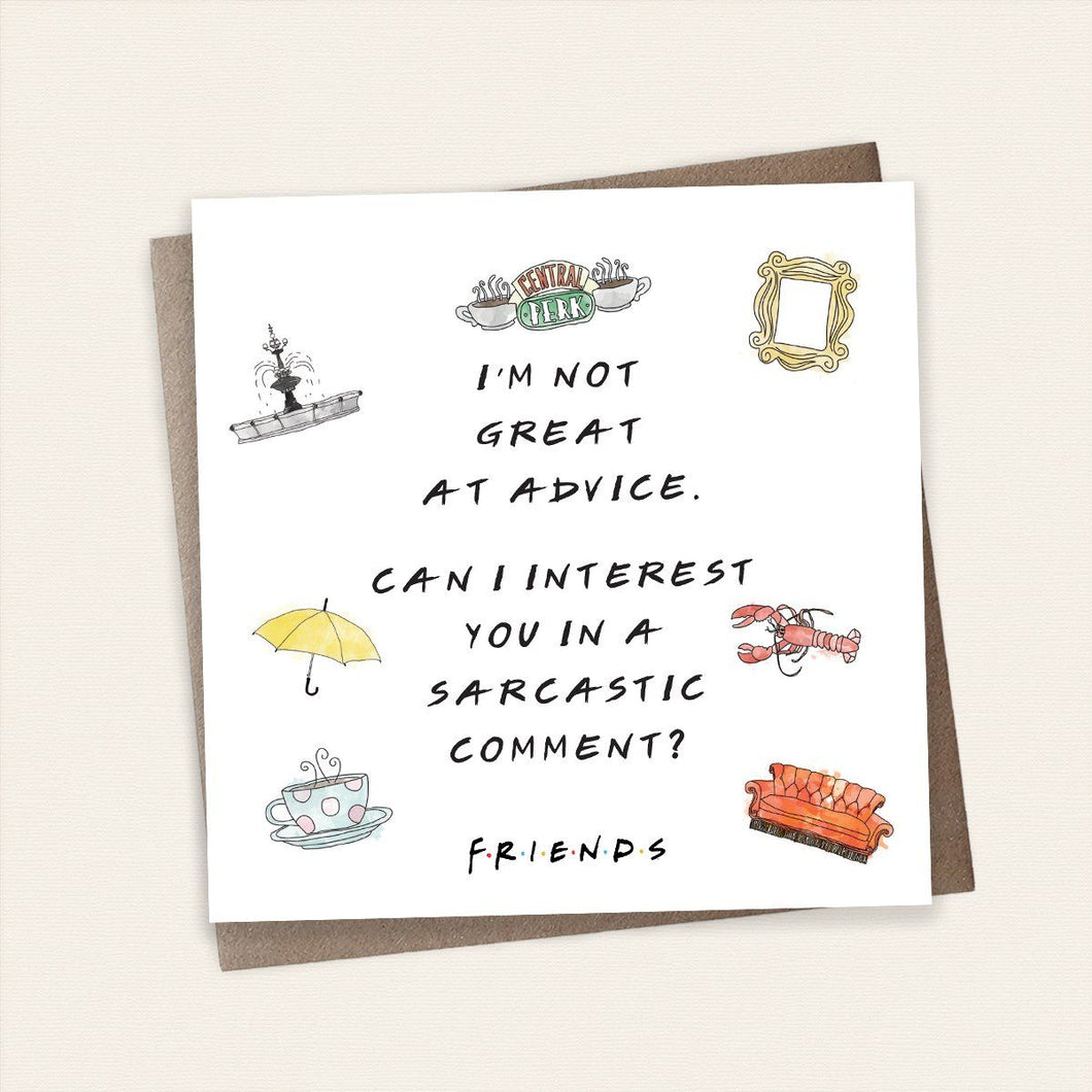 Sarcastic Comment Friends Card Stationery Cardology 