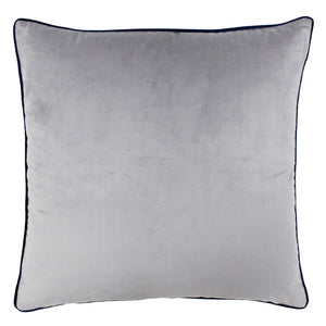 Silver Grey and Navy Velvet Cushion Soft Furnishing Riva Home 