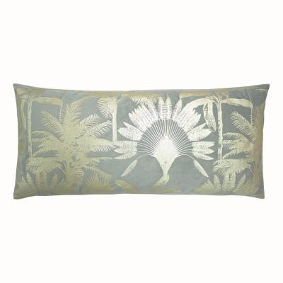 Silver Grey Tropical Palm Cushion Soft Furnishing Riva Home 