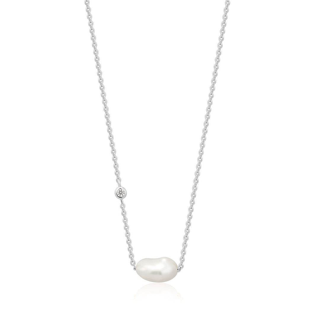 Silver Pearl Necklace Jewellery Ania Haie 