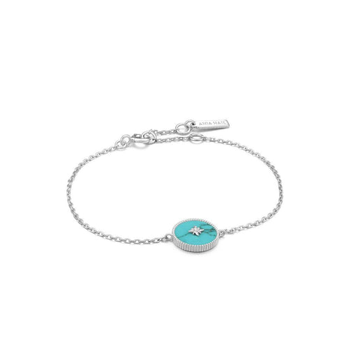 Silver Turquoise Emblem Bracelet Jewellery Ania Haie 