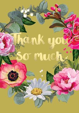 Thank You Wreath Card Stationery Sarah Kelleher 