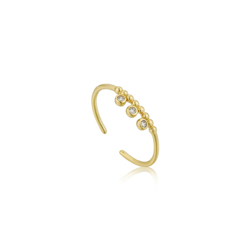 Touch of Sparkle Gold Open Ring Jewellery Ania Haie 