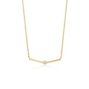 Touch of Sparkle Gold Solid Bar Necklace Jewellery Ania Haie 