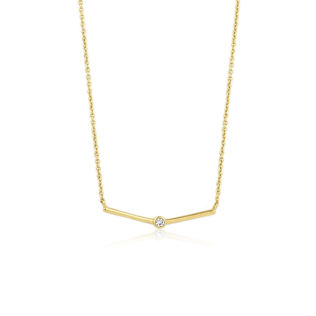 Touch of Sparkle Gold Solid Bar Necklace Jewellery Ania Haie 