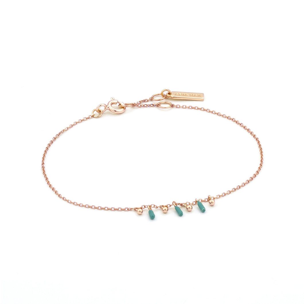 Turquoise Dotted Triple Drop Bracelet jewellery Ania Haie 