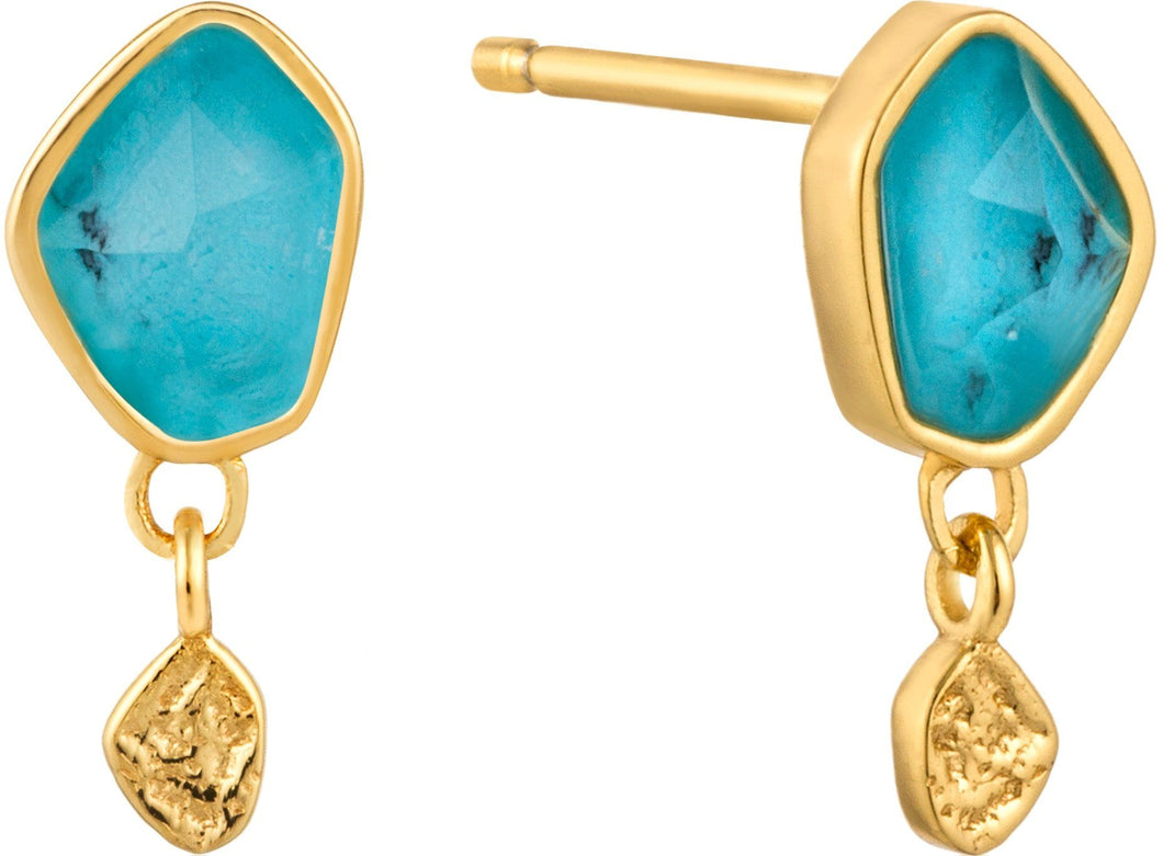 Turquoise Drop Gold Earrings Jewellery Ania Haie 
