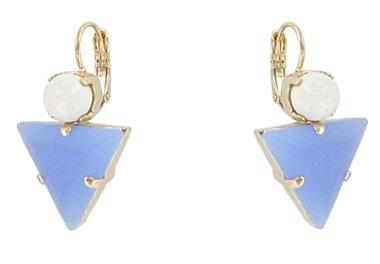 White and Pale Blue Miami Earrings Jewellery Philippe Ferrandis 