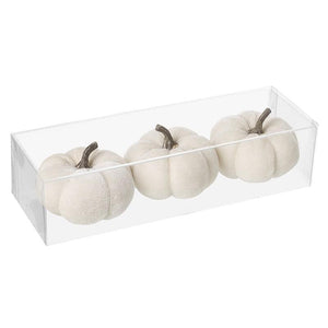 White Velvet Pumpkin Set of 3 Halloween Heaven Sends 