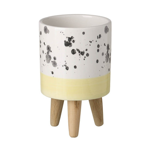 Yellow Splatter Ceramic Planter Homeware Parlane 